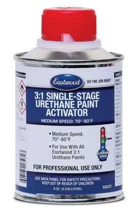 Eastwood 607174134823 31 Single Stage Medium Speed Acrylic Urethane Topcoat Activator 8oz 30 Sq Ft