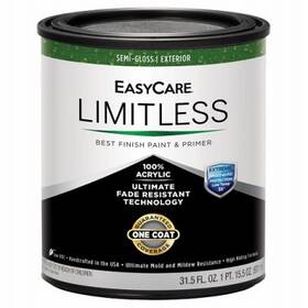 Easycare Llesg9-qt Limitless Weatherall Exterior House Paint And Primer White Semi-gloss Acrylic Late