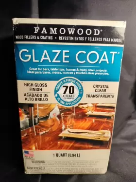 584607 Eclectic Products Inc. Famowood Glaze Coat Epoxy Kit 1 Quart Crystal Clear High Gloss Open Box Sealed New