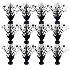 Egolot E-kp-2501 12 Pack Metallic Black Color Foil Star Brust Table Centerpices For Halloween