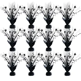 E-kp-2501 Egolot 12 Pack Metallic Black Color Foil Star Brust Table Centerpices For Halloween