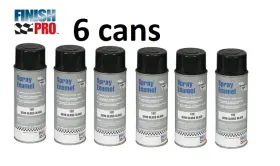 Fpr102 Finish Pro Black Enamel Spray Paint Semi Gloss 12 Oz 6 Cans