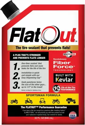 20130 Flatout Tire Sealant Sportsman Formula - Prevent Flat Tires Seal 1-pack