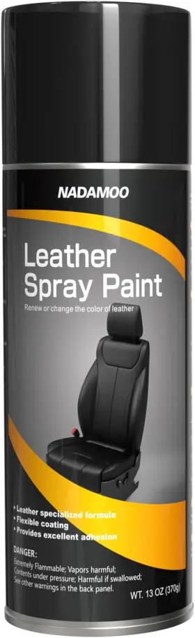 Bur3340-lsp-bl-1 Followin Inc Nadamoo Odorless Leather Spray Paint Matte Black Water-based Aerosols Color Ren