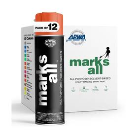 Fox Valley Paint 852063007195 18oz Marks All Solvent-based Marking Spray 12-pack Red Oran