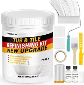 2-czq-a3-pr-fa Galitoon Tub And Tile Refinishing Kit White Paint 35 Fl Oz Pack Of 1
