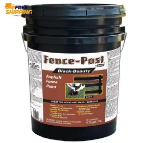 9005-ga Gardner 4.75 Gal. Black Asphalt Fence Paint Weatherproof Wood Metal Above Below Ground