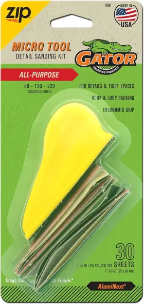 Step-123 Gator Finishing 445000222213 7800 Micro Zip Sander Project Pack Multi-color 3.5 Inch