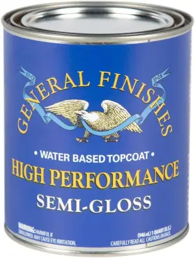 General Finishes 445008547592 High Performance Water Based Topcoat 1 Quart Semi-gloss