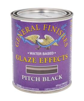 General Finishes 606016101955 Water Based Glaze Effects 1 Pint Pitch Black