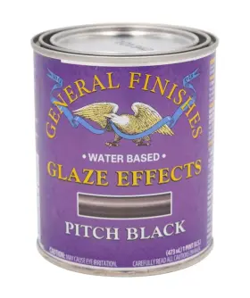 General Finishes 606016101955 Water Based Glaze Effects 1 Pint Pitch Black