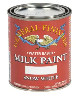 General Finishes 606016102051 Water Based Milk Paint 1 Pint Snow White
