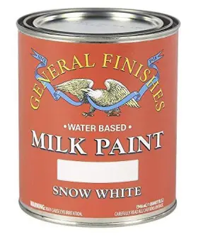 General Finishes 606016102143 Water Based Milk Paint 1 Quart Snow White