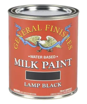 General Finishes 606016102181 Water Based Milk Paint 1 Quart Lamp Black