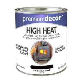 597776 General Paint Interior/exterior Siliconized Hi-heat Enamel Flat Black 1qt