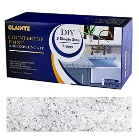 Glainte 717639017179 Granite Countertop Paint Kit - White Diamond Counter Top Refinishing For
