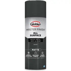 00474770 Glidden Master Finish 12 Oz. Matte Black Interior/exterior All Surface Spray Paint An