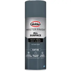 00474772 Glidden Satin Victory Blue All Surface Spray Paint And Primer - 12 Oz. Can