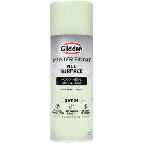 00474791 Glidden Satin Pale Moss Green Spray Paint And Primer For Interior/exterior Use