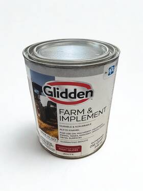 Glidden 020066245801 Farm And Implement Enamel Paint - 1 Quart Gloss White Heavy Duty