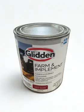 Glidden 020066245801 Farm And Implement Enamel Paint - 1 Quart Gloss White Heavy Duty
