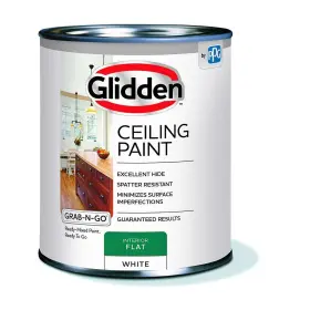 2070t Glidden 022367054908 Latex Ceiling Paint 2070t/04 Flat Interior Quart White