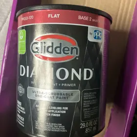 Glidden 056198751897 Gladden Diamond Interior Paint Primer Ultra Scrubbable Flat Base 29oz