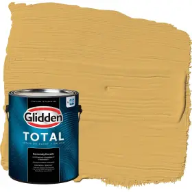 Glidden 193000778205 Total Interior Wall Paint And Primer All-in- Butterscotch Bliss/yellow Flat