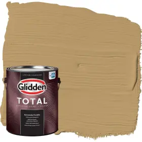 Glidden 193000872699 Total Exterior Paint And Primer All-in- Golden Granola/yellow Flat 1 Gallon