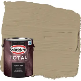Glidden 193000874204 Total Exterior Paint And Primer All-in- Stony Creek/beige Flat 1 Gallon