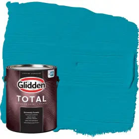 Glidden 193000876567 Total 1 Gal. Mediterranean Blue/aqua-blue Semi-gloss Exterior Paint With Primer