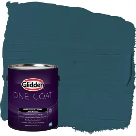 Glidden 193000968385 Coat 1 Gal. Blue Bayberry/green Satin Exterior Paint With Primer