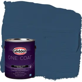 Glidden 193000968392 Coat 1 Gal. Blueberry Pie/blue Satin Exterior Paint With Primer