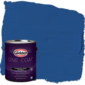 Glidden 193000969276 Coat 1 Gal. Brilliant Blue/blue Semi-gloss Exterior Paint With Primer