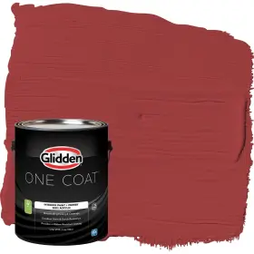 Glidden 193000970920 One Coat 1 Gal. Blaze/red Flat Interior Paint With Primer