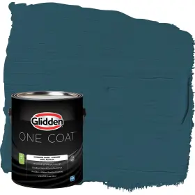 Glidden 193000971781 Coat 1 Gal. Blue Bayberry/green Semi-gloss Interior Paint With Primer