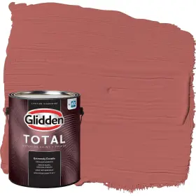Glidden 196057542867 Total Exterior Paint And Primer All-in- Sienna Red/red Flat 1 Gallon