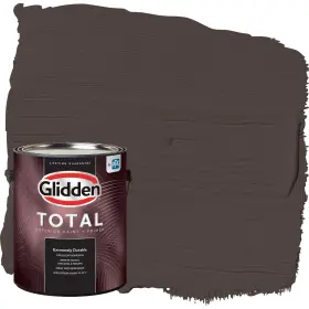 Glidden 196057544618 Total Exterior Paint And Primer All-in- Dark Granite/black Satin 1 G