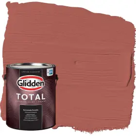 Glidden 196057545981 Total Exterior Paint And Primer All-in- Pizza Pie/red Satin 1 Gallon