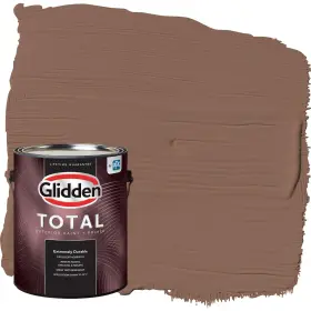 Glidden 196057546537 Total Exterior Paint And Primer All-in- Suede Leather/beige Satin 1 Gallon