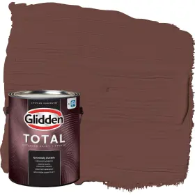 Glidden 196057546834 Total Exterior Paint And Primer All-in- Warm Mahogany/red Satin 1 Gallon