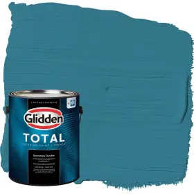 Glidden 196057640549 Total Interior Wall Paint And Primer All-in- Adventure/aqua-blue Semi-gloss