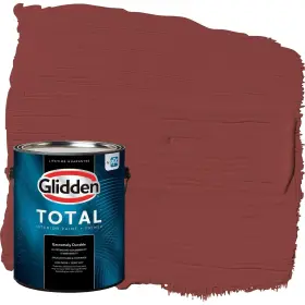 Glidden 196057729961 Total 1 Gal. Brick Dust/red Flat Interior Paint With Primer