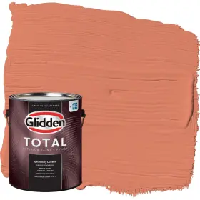 Glidden 196057731735 Total 1 Gal. Summer Sunset/orange Semi-gloss Exterior Paint With Primer