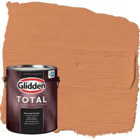 Glidden 196057732565 Total 1 Gal. Georgian Leather/orange Flat Exterior Paint With Primer