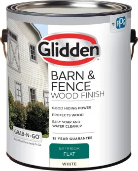 4098f Glidden 669573500142 Latex Paint Barn And Fence 4098f/01 Flat Exterior 1 Gal White