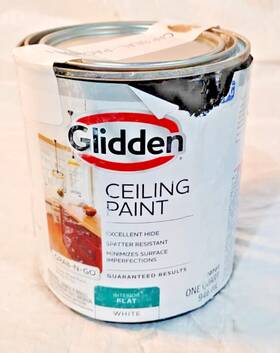 Glidden A67q4gbpt 1 Quart White Flat Ceiling Interior Paint