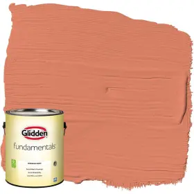 Glfin40b2 Glidden Fundamentals Interior Paint Summer Sunset / Orange Flat 1 Gallon New
