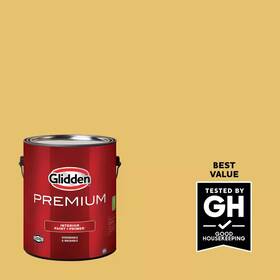 Glidden Premium 744110773477 1 Gal. Ppg1106-4 Turners Yellow Flat Interior Latex Paint