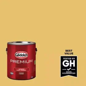 Ppg1106-4 Glidden Premium 744110773477 1 Gal. Turners Yellow Flat Interior Latex Paint